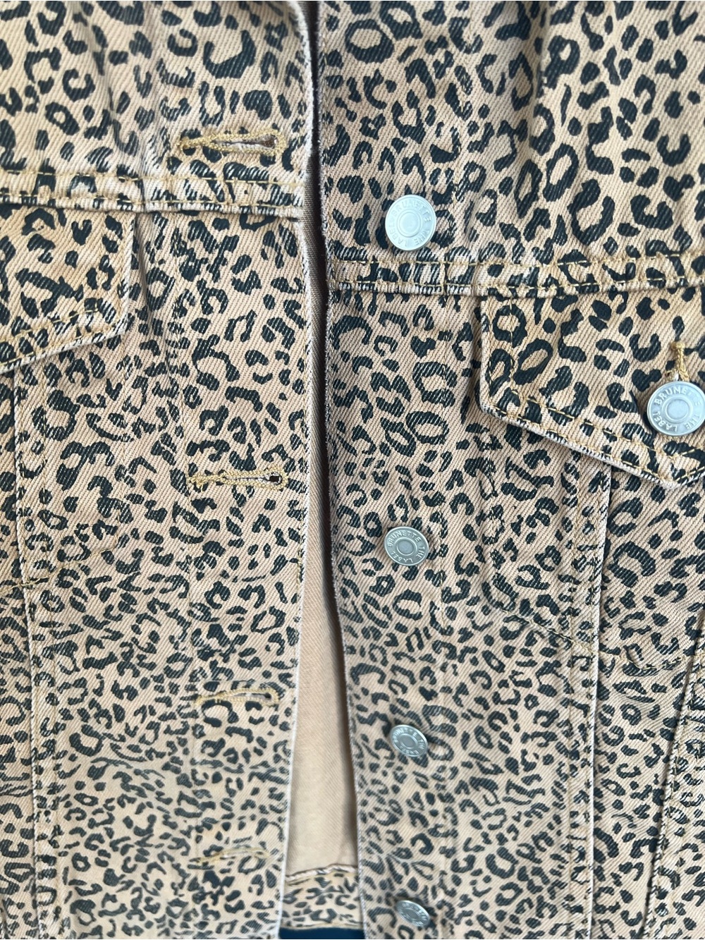 Brunette the Label -Lindsay Leopard Denim Jacket (NWT) M/L *see photos for info - Picture 8 of 16